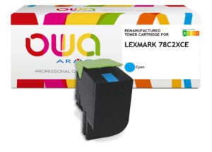 K18531OW (78C2XCE) Toner OWA Cyan compatible LEXMARK CX 522, CS 521 notamment, haute capacité 5000 pages, garanti à vie