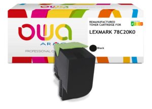 K18534OW Toner OWA Noir compatible LEXMARK CX 522, CS 521 notamment, (78C20K0) capacité 2000 pages, garanti à vie