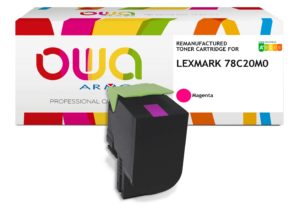 K18536OW (78C20M0) Toner OWA Magenta compatible LEXMARK CX 522, CS 521 notamment, capacité 1400 pages, garanti à vie