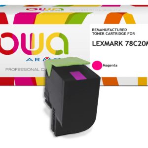 K18536OW (78C20M0) Toner OWA Magenta compatible LEXMARK CX 522, CS 521 notamment, capacité 1400 pages, garanti à vie