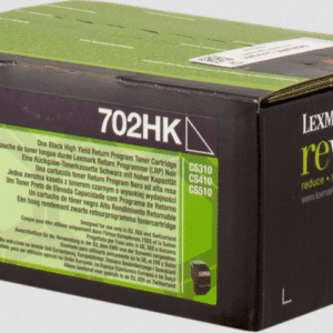 Lexmark 702HK Toner noir original, rendement 4000 pages (5%) compatible avec les imprimantes : CS310n, CS310dn, CS410n, CS410dn, CS410dtn, CS510de, CS510dte.