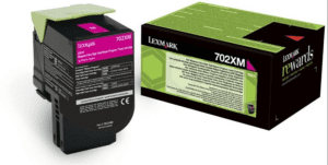Lexmark 702XM Toner magenta original rendement 4000 pages (à 5%) compatible avec les imprimantes : CS510de, CS510dte. Programme LRP.