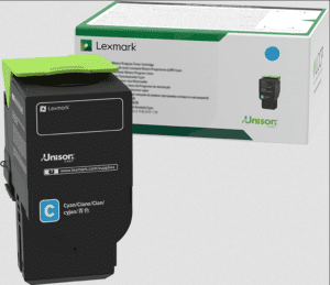 Lexmark 78C20C0 Toner cyan original rendement 1400 pages (5%) compatible avec : CX622ade CX625ade CX625adhe CX522ade CX421adn CS421dn CS521dn CS622de