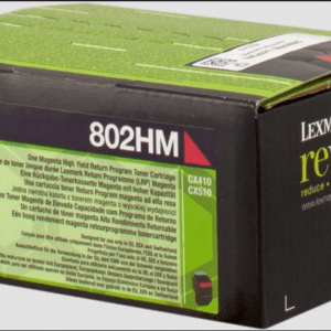 Lexmark 802HM toner Magenta original rendement 3000 pages (5%) compatible avec les imprimantes : CX410e, CX410de, CX410dte, CX510de, CX510dhe, CX510dthe.
