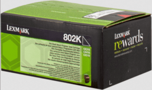 Lexmark 802K toner noir original rendement 1000 pages (5%) compatible avec : CX310n, CX310dn, CX410e, CX410de, CX410dte, CX510de, CX510dhe, CX510dthe.