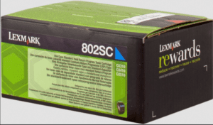 Lexmark 802SC Toner cyan original, rendement 2000 pages (5%) compatible avec : CX310n, CX310dn, CX410e, CX410de, CX410dte, CX510de, CX510dhe, CX510dthe
