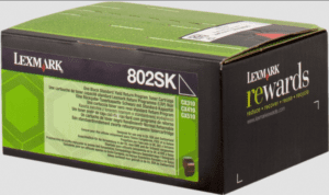 Lexmark 802SK toner noir original rendement 2500 pages (5%) compatible avec CX310n, CX310dn, CX410e, CX410de, CX410dte, CX510de, CX510dhe, CX510dthe