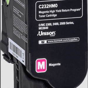 Lexmark C232HM0 Toner original Magenta rendement 2300 pages (5%) compatible avec : MC2640adwe, MC2535adwe, MC2425adw, C2535dw, C2425dw, MC2325adw, C2325dw