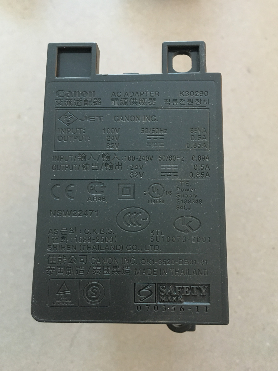 K30290 alimentation Canon IP3500, IP4500, MP520, MP610, IX6580, IX4000, ... Garantie 1 an Livraison Gratuite Stock France